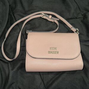 STEVE MADDEN Womens Pink Cross Body Purse Polyurethane Adjustable Strap